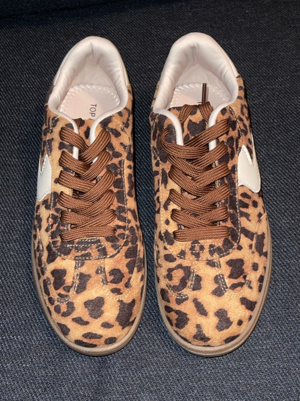 TOP Moda Leopard Print Sneakers in Brown and White